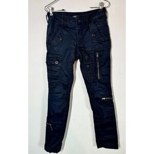 Vintage‎ Ralph Lauren Rugby Women's Slim Fit Cargo Parachute Pants Size 2 Black